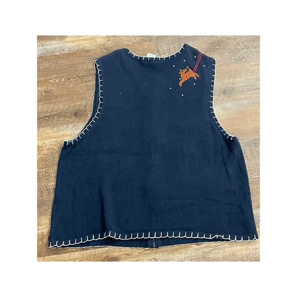 White Stag Embroidered Christmas Full Zip Vest 22W/24W - Picture 2 of 12